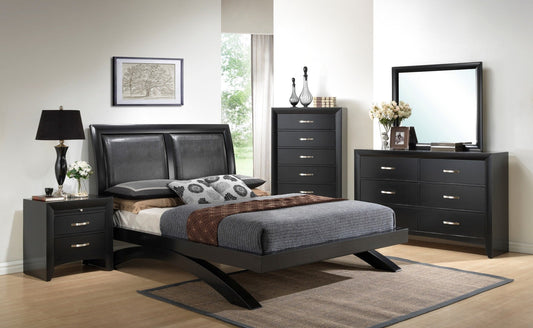 Contemporary Black Arch Queen Bedroom Set