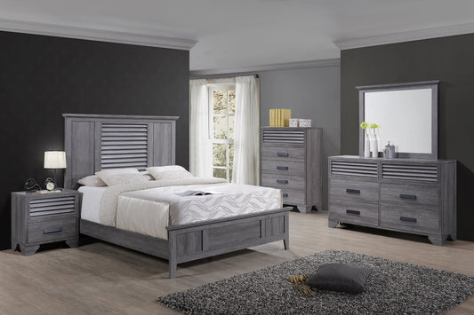 Sarter Gray Louvered Queen Bedroom Set