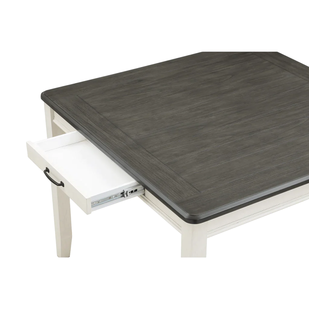 Dakota Chalk & Gray Drawer Dining Set